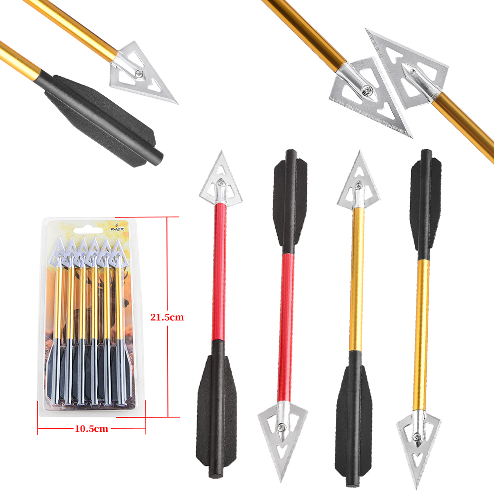 Crossbow Bolt Broadhead - 6/12pcs Panah Pendek Aluminium untuk Crossbow,