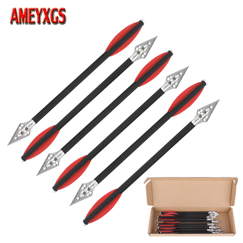 Crossbow Bolt Broadhead - 6/12 buah campuran karbon panah 7
