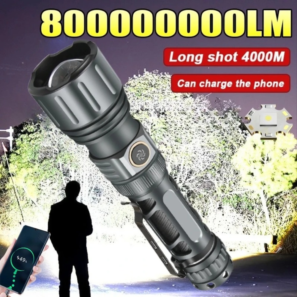 Tactical Flashlight Rechargeable - Senter Super Terang Lampu LED Portabel
