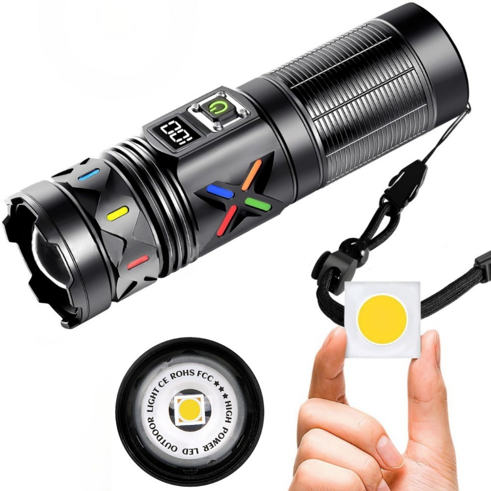 Tactical Flashlight Rechargeable - Senter LED Daya Tinggi Zoom Teleskopik