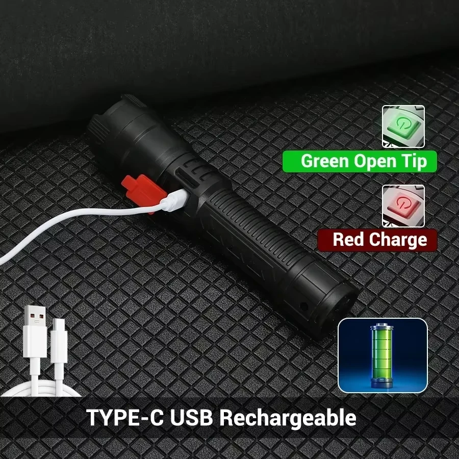 Senter Led Daya Tinggi Kuat La - Tactical Flashlight Rechargeable ulasan dan harga