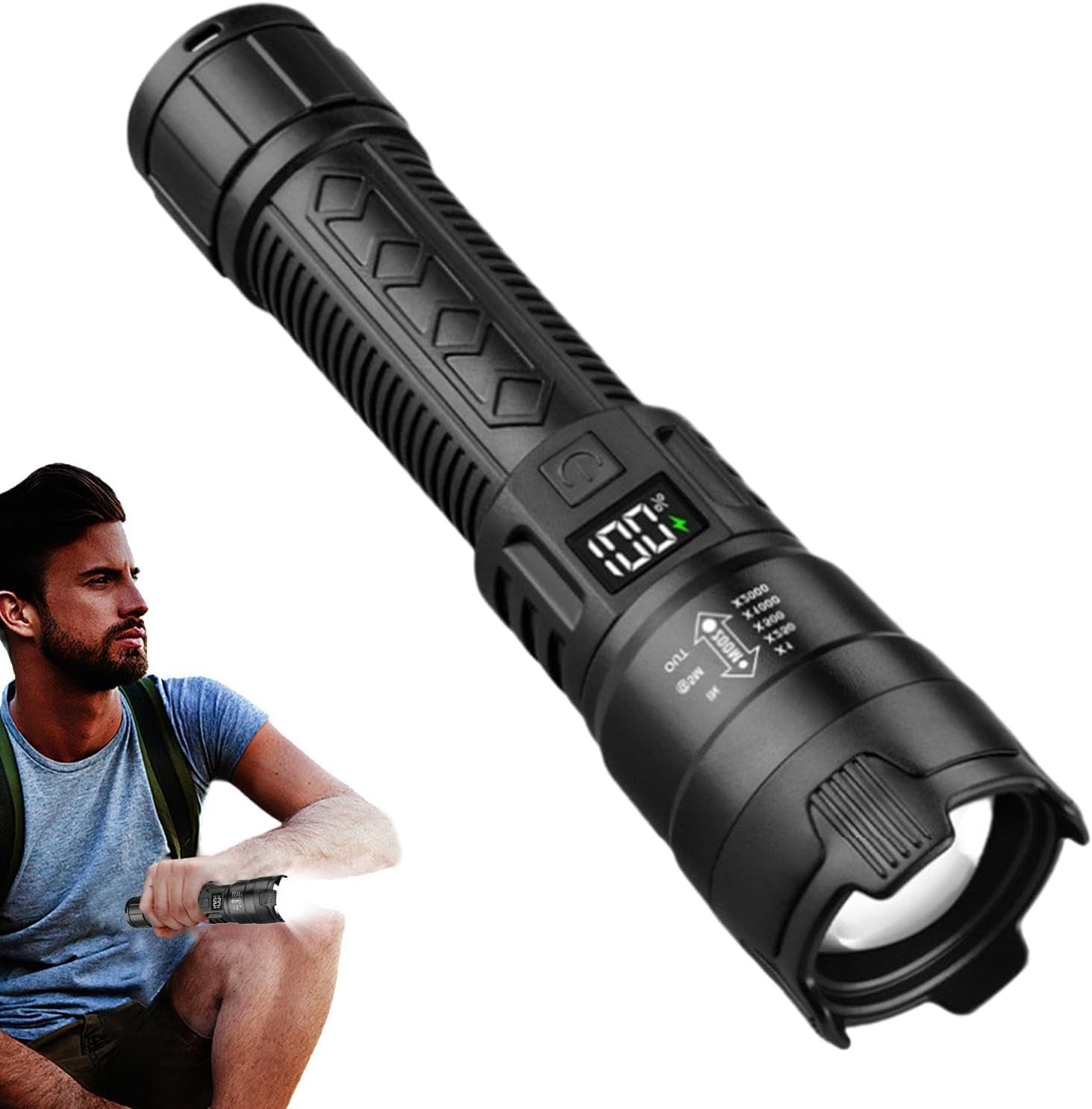 Senter LED Taktis 2000LM USB I - Tactical Flashlight Rechargeable ulasan dan harga