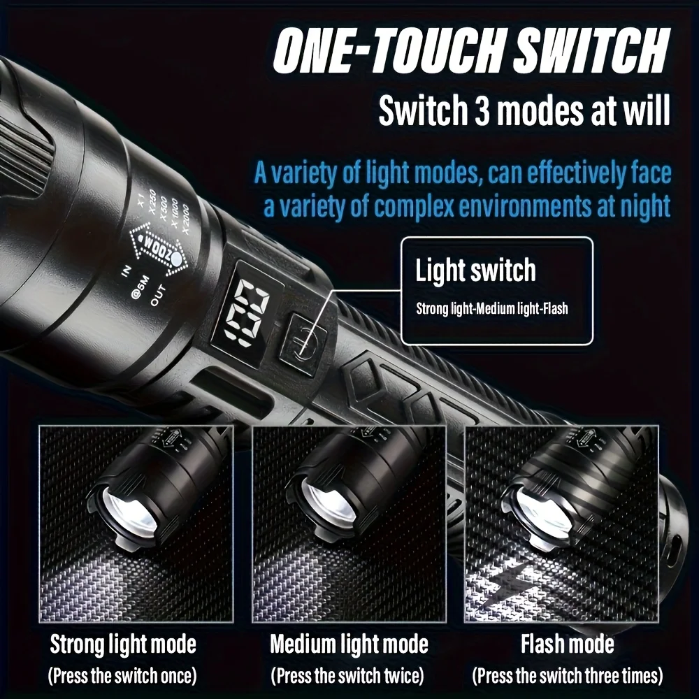 Senter LED Taktis 2000LM USB I - Tactical Flashlight Rechargeable ulasan dan harga