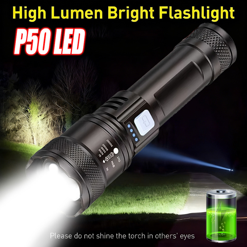 Senter LED Daya Tinggi, Senter - Tactical Flashlight Rechargeable ulasan dan harga