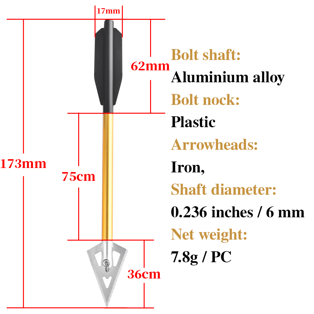 6/12pcs Panah Pendek Aluminium - Crossbow Bolt Broadhead ulasan dan harga