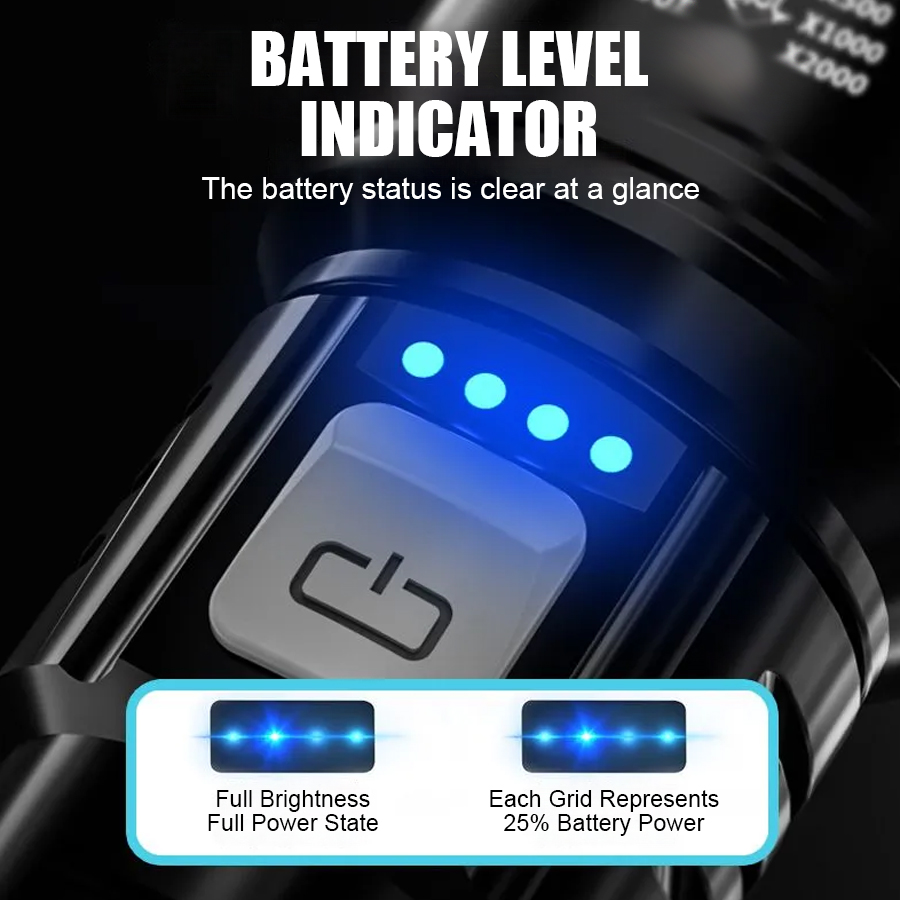 Senter LED P50 Daya Tinggi, Da - Tactical Flashlight Rechargeable ulasan dan harga