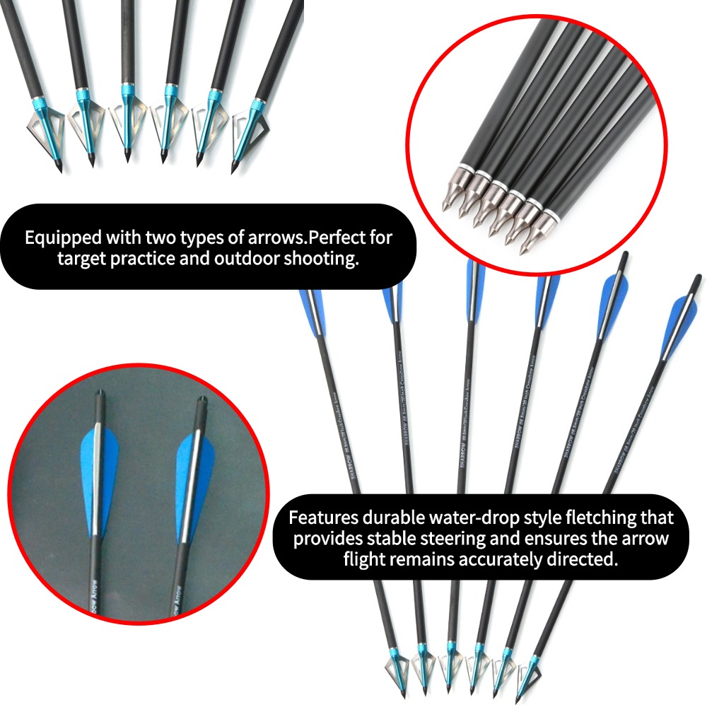 6/12Pcs 16/17/18/20/21/22 Inch - Crossbow Bolt Broadhead ulasan dan harga