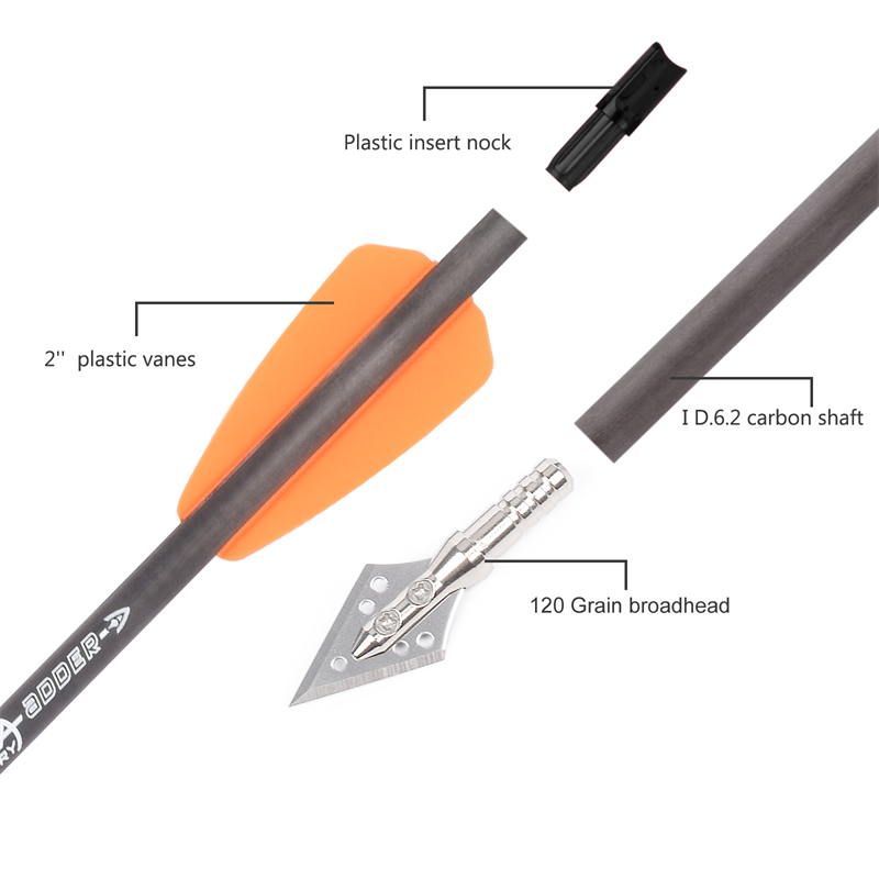 6pcs R9 7.5 Inch Catbon Crossb - Crossbow Bolt Broadhead ulasan dan harga