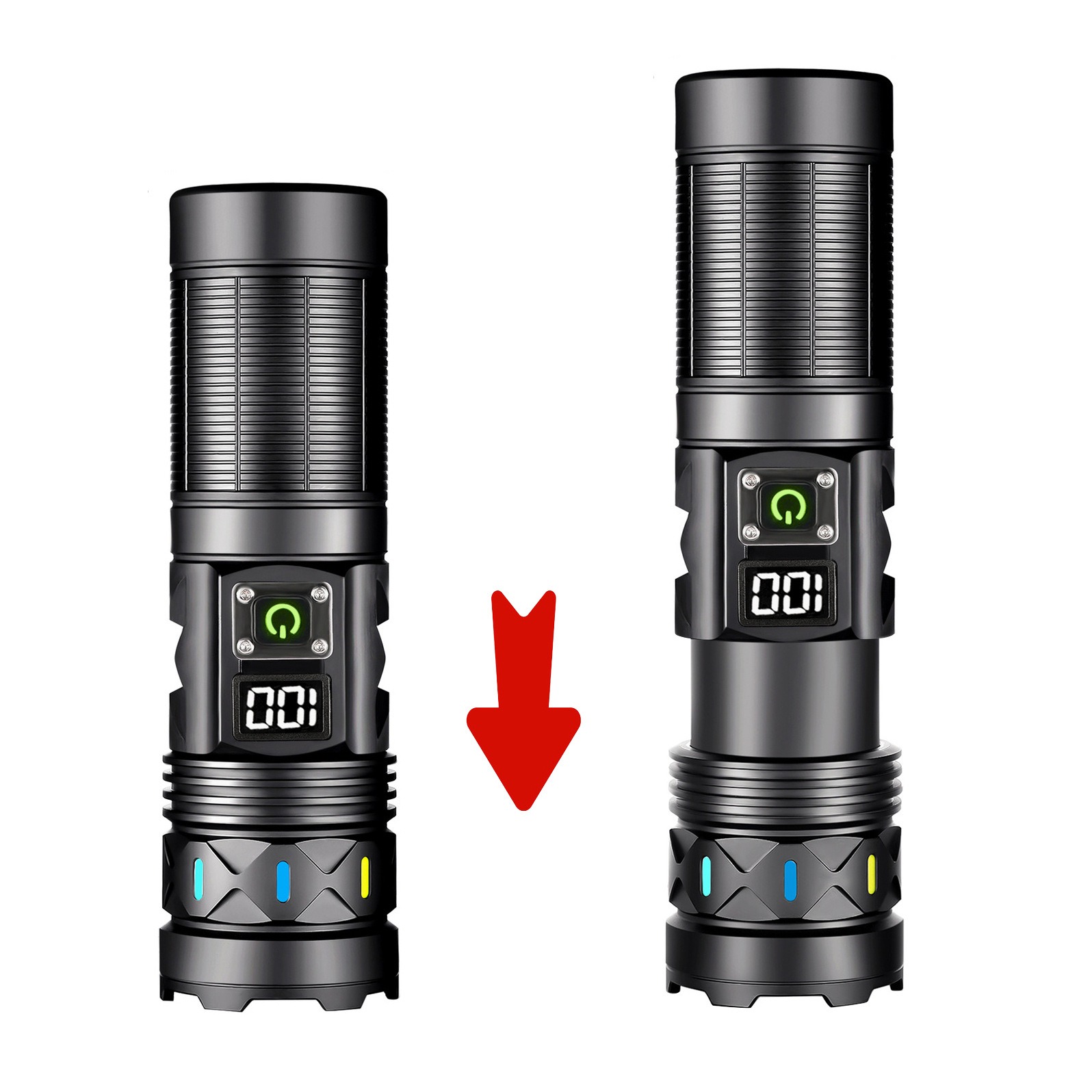 Senter LED Daya Tinggi Zoom Te - Tactical Flashlight Rechargeable ulasan dan harga