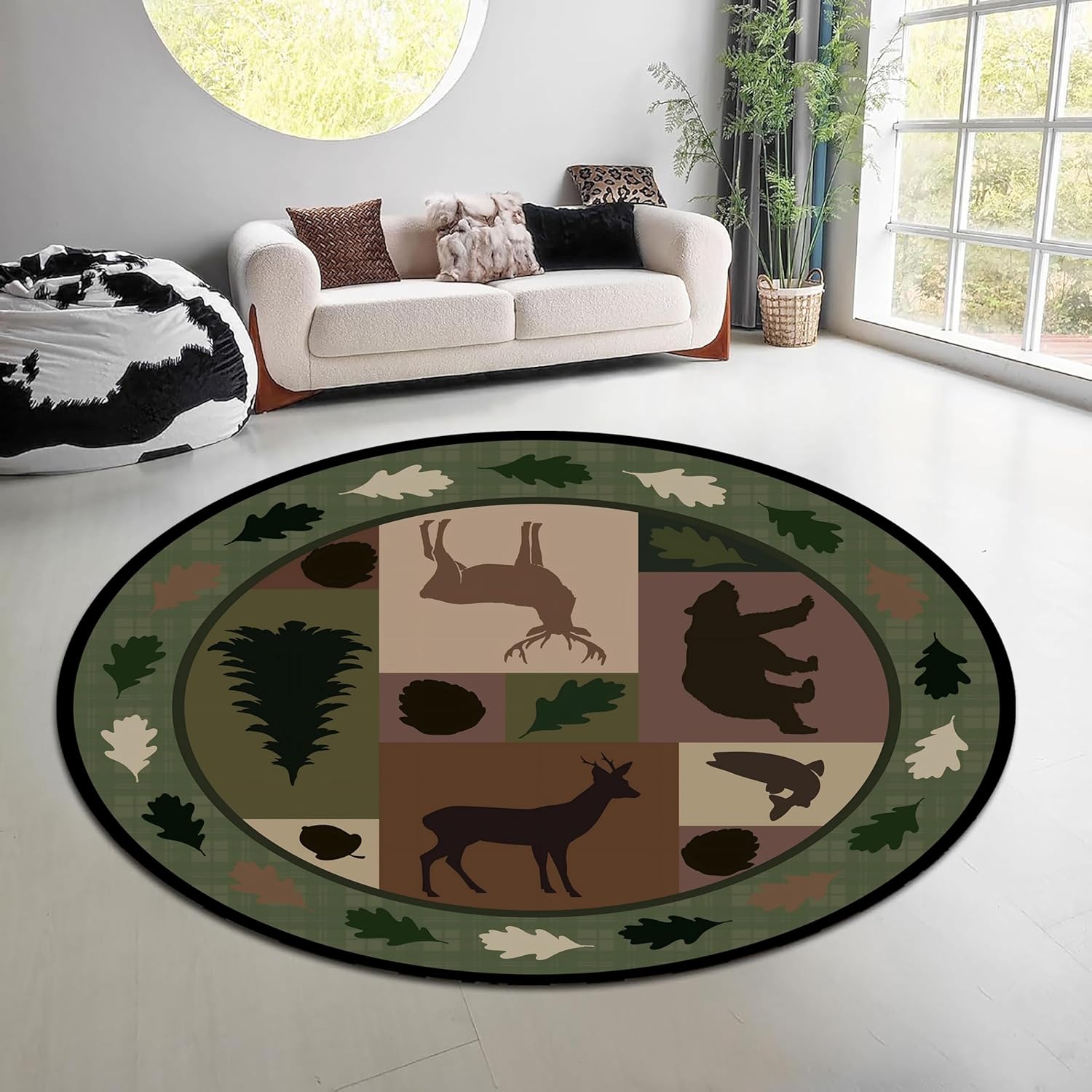 Karpet Bundar Motif Alam Hutan - Hunting Outdoor Mat ulasan dan harga