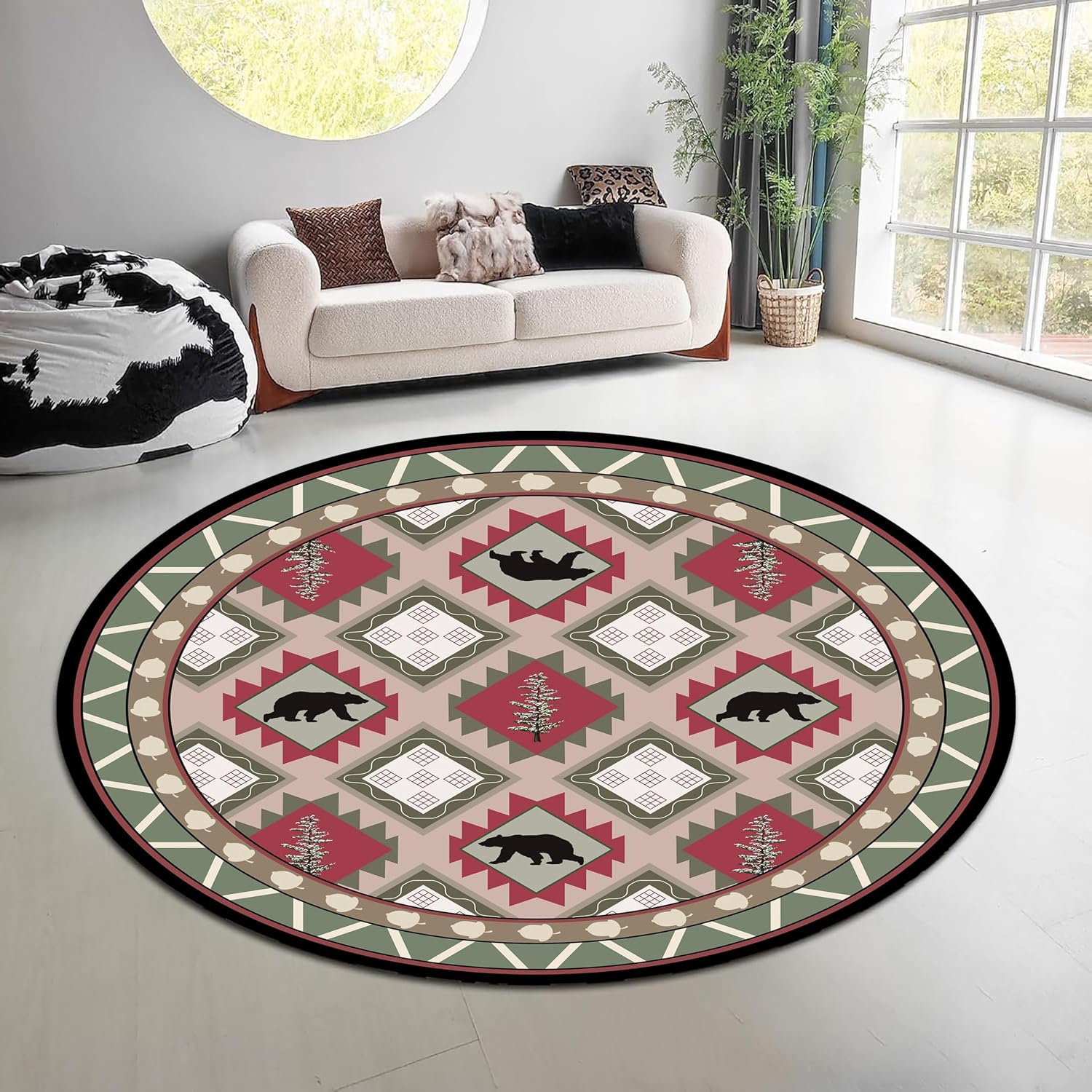 Karpet Bundar Motif Alam Hutan - Hunting Outdoor Mat ulasan dan harga