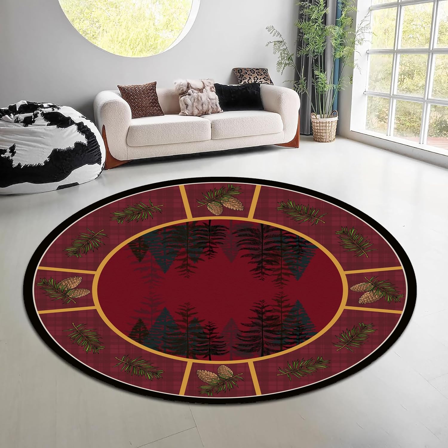 Karpet Bundar Motif Alam Hutan - Hunting Outdoor Mat ulasan dan harga